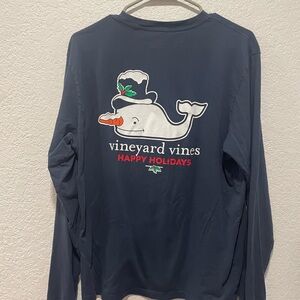 Vineyard Vines Christmas Whale Long Sleeve Tee Medium